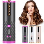 Rechargable Automatics Hair Curler Women Portable Hair Curling Iron LCD Display Ceramic Curly Rotating Curling Wave Styler